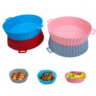 Hot Sale Easy Wash Non-Stick Reusable Silicone Air Fryer Liner Pot Baking Tray Pan Sets Air Fryer Liner