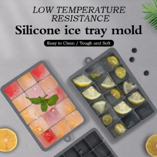 Large Honeycomb 15 Cavities Mini Square Fruit Shapes Stackable Durable Silicone Ice Cube Tray