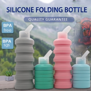 Running silicone collapsible bottles sport fitness water drink bottle