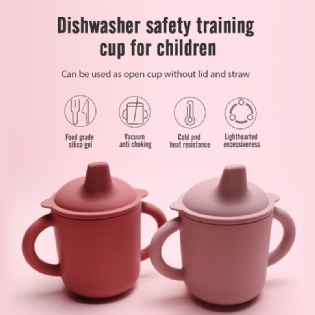 Baby Feeding Training Cup With Straw Collapsible Silicone Baby Sippy Cup Bottle With Lid