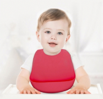 Easily Clean Food Grade Waterproof Silicone Baby Bib Reusable Soft Toddler Child Bibs