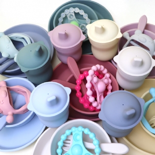 Silicone Feeding Set Baby Placemat And Plate