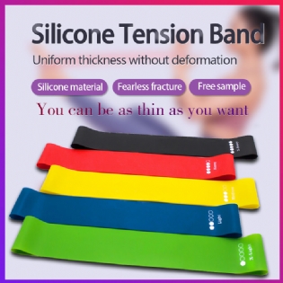 Custom Logo Printed Silicone Elastic Yoga Bands Set Fitness Resistant Exercise Loop Bands