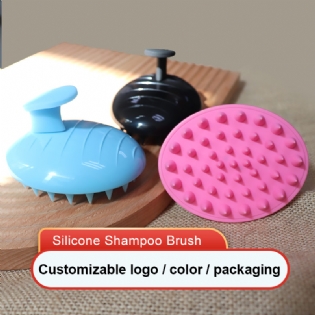 Silicone Hair Shampoo Brush With Soft Silicone Scalp Massager