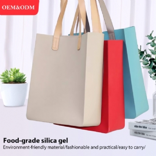 Custom Waterproof Silicone Beach Bag Handbag Shopping Bag for Women