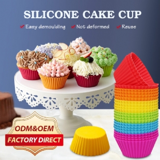 Basic Reusable Brown Silicone Cake Mold Mini 6 Cake Cup Silicone Muffin Cups