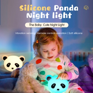 Rohs Emc Fcc LFGB Led 3D Panda Shape Usb Rechargeable Table Led Lamp Night Light Silicone Night Lights For Kids Room