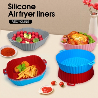 Reusable Air Fryer Liners Accessories Silicone Baking Inner Liner Non-Stick Steamer Air Fryer Pad