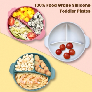 Silicone Baby Bowl Silicon Suction Dish Plate Bib Spoon Fork Set Baby