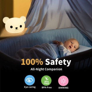 Cute Cartoon Bearlight Sensor Controldecorative Led Night Lights Led Kids Night Light For Bedroom