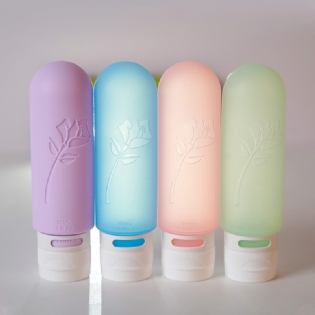 New Design BPA Free Silicone Travel Kits Upside Down Squeeze Bottle For Cosmetics Grade