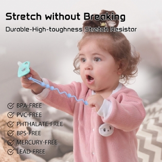 Bpa Free Beads Silicone Teething Pacifier Clips Baby Pacifier Chain